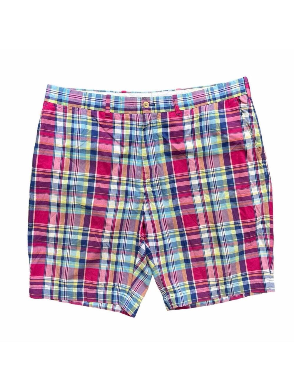 Polo Golf Ralph Lauren Mens 33 Links Fit Shorts Pink Blue Green Plaid 10" Inseam